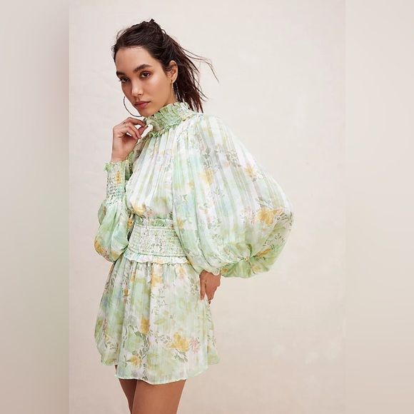 New Elliatt x Free People Mint Green Ophelia Playsuit Romper Dress Gown sz S